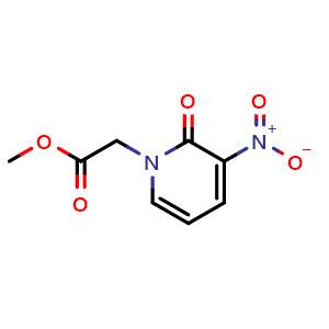 Chemical structure of methyl 2-(3-nitro-2-oxo-1,2-dihydropyridin-1-yl)acetate , CAS 183666-09-3, AChemBlock X216336