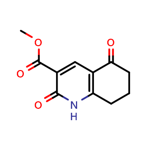Chemical structure of methyl 2,5-dioxo-1,2,5,6,7,8-hexahydroquinoline-3-carboxylate , CAS 650597-74-3, AChemBlock X216351