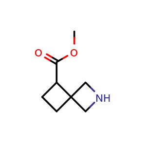 Chemical structure of methyl 2-azaspiro[3.3]heptane-7-carboxylate , CAS 1431868-78-8, AChemBlock X216365