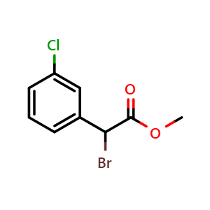 Chemical structure of methyl 2-bromo-2-(3-chlorophenyl)acetate , CAS 137420-52-1, AChemBlock X216366