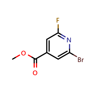 Chemical structure of methyl 2-bromo-6-fluoroisonicotinate , CAS 1214345-88-6, AChemBlock X216371