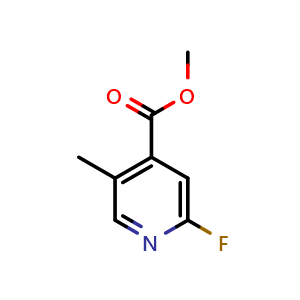 Chemical structure of methyl 2-fluoro-5-methylisonicotinate , CAS 1227516-39-3, AChemBlock X216377