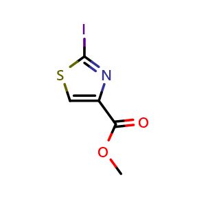 Chemical structure of methyl 2-iodothiazole-4-carboxylate , CAS 1261563-39-6, AChemBlock X216382