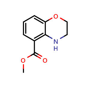 Chemical structure of methyl 3,4-dihydro-2H-1,4-benzoxazine-5-carboxylate , CAS 121591-81-9, AChemBlock X216400