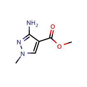 Chemical structure of methyl 3-amino-1-methyl-1H-pyrazole-4-carboxylate , CAS 64182-19-0, AChemBlock X216405