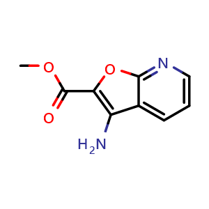 Chemical structure of methyl 3-aminofuro[2,3-b]pyridine-2-carboxylate , CAS 181283-75-0, AChemBlock X216414