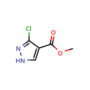 Chemical structure of Methyl 3-chloro-1H-pyrazole-4-carboxylate , CAS 2089301-64-2, AChemBlock X216418