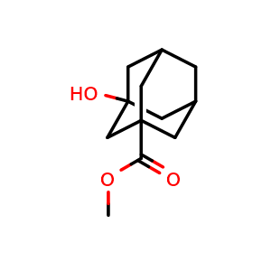 Chemical structure of methyl 3-hydroxyadamantane-1-carboxylate , CAS 68435-07-4, AChemBlock X216430