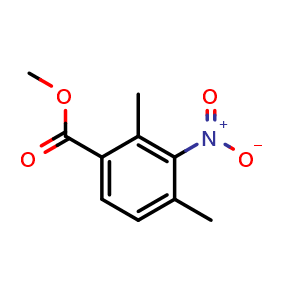 Chemical structure of methyl 3-nitro-2,4-dimethylbenzoate , CAS 24805-54-7, AChemBlock X216434