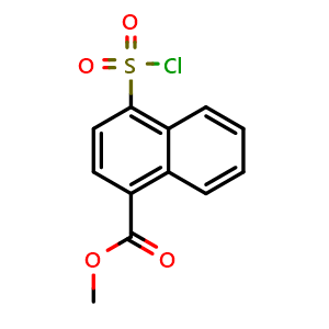 Chemical structure of Methyl 4-(chlorosulfonyl)-1-naphthoate , CAS 2126179-09-5, AChemBlock X216437