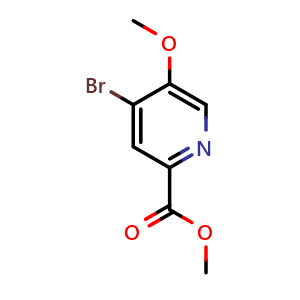 Chemical structure of methyl 4-bromo-5-methoxypyridine-2-carboxylate , CAS 1256803-62-9, AChemBlock X216444
