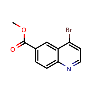 Chemical structure of methyl 4-bromoquinoline-6-carboxylate , CAS 219763-85-6, AChemBlock X216445
