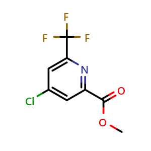 Chemical structure of methyl 4-chloro-6-(trifluoromethyl)-2-pyridinecarboxylate , CAS 350602-08-3, AChemBlock X216448
