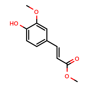 Chemical structure of Methyl 4-hydroxy-3-methoxycinnamate , CAS 2309-07-1, AChemBlock X216451