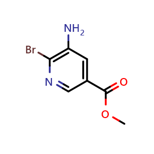 Chemical structure of methyl 5-amino-6-bromopyridine-3-carboxylate , CAS 1379369-63-7, AChemBlock X216467