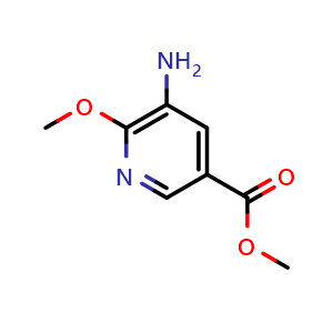 Chemical structure of methyl 5-amino-6-methoxypyridine-3-carboxylate , CAS 59237-50-2, AChemBlock X216468