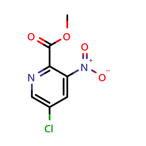 Chemical structure of methyl 5-chloro-3-nitropyridine-2-carboxylate , CAS 1211592-61-8, AChemBlock X216479