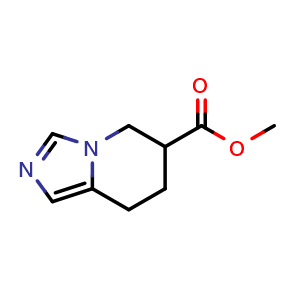 Chemical structure of methyl 5H,6H,7H,8H-imidazo[1,5-a]pyridine-6-carboxylate , CAS 139183-91-8, AChemBlock X216484