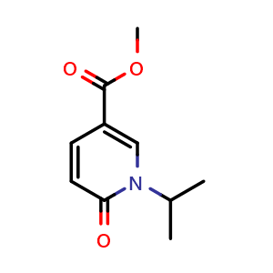 Chemical structure of methyl 6-oxo-1-(propan-2-yl)-1,6-dihydropyridine-3-carboxylate , CAS 2377405-89-3, AChemBlock X216513