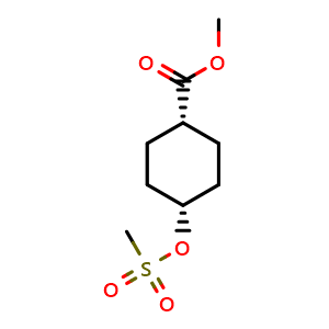 Chemical structure of methyl cis-4-methylsulfonyloxycyclohexanecarboxylate , CAS 1959557-93-7, AChemBlock X216519