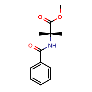 Chemical structure of methyl n-benzoyl-2-methylalaninate , CAS 65563-98-6, AChemBlock X216523