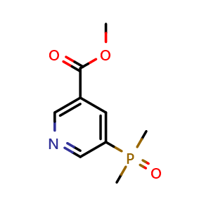 Chemical structure of Methyl5-(dimethylphosphoryl)nicotinate , CAS 2613383-80-3, AChemBlock X216533