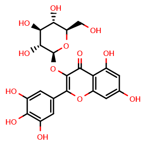 Chemical structure of Myricetin 3-O-beta-D-glucopyranoside , CAS 19833-12-6, AChemBlock X216534