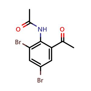 Chemical structure of n-(2-acetyl-4,6-dibromophenyl)acetamide , CAS 88092-70-0, AChemBlock X216542