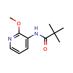 Chemical structure of N-(2-methoxypyridin-3-yl)-2,2-dimethylpropanamide , CAS 125867-19-8, AChemBlock X216546