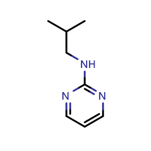Chemical structure of N-(2-methylpropyl)pyrimidin-2-amine , CAS 151389-99-0, AChemBlock X216547