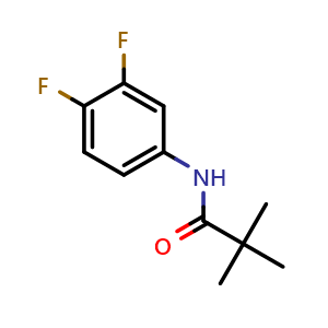 Chemical structure of N-(3,4-difluorophenyl)pivalamide , CAS 205756-46-3, AChemBlock X216549