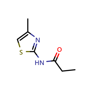 Chemical structure of N-(4-methylthiazol-2-yl)propanamide , CAS 13808-59-8, AChemBlock X216558