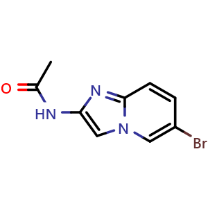 Chemical structure of N-(6-bromoimidazo[1,2-a]pyridin-2-yl)acetamide , CAS 1162680-84-3, AChemBlock X216566