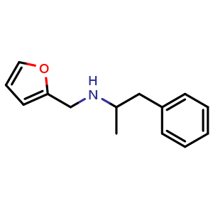 Chemical structure of N-(furan-2-ylmethyl)-1-phenylpropan-2-amine , CAS 23656-74-8, AChemBlock X216574