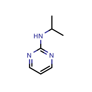 Chemical structure of N-(propan-2-yl)pyrimidin-2-amine , CAS 4214-72-6, AChemBlock X216576