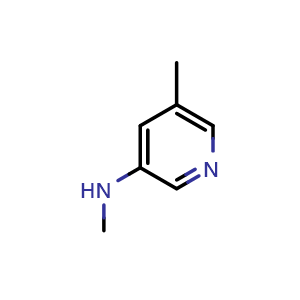 Chemical structure of N,5-dimethylpyridin-3-amine , CAS 1610612-94-6, AChemBlock X216582