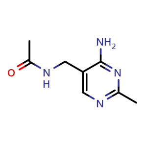 Chemical structure of N-[(4-amino-2-methylpyrimidin-5-yl)methyl]acetamide , CAS 23676-63-3, AChemBlock X216593