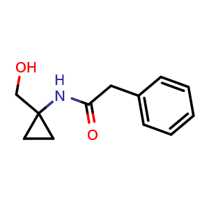 Chemical structure of N-[1-(hydroxymethyl)cyclopropyl]-2-phenyl-acetamide , CAS 1592939-64-4, AChemBlock X216597