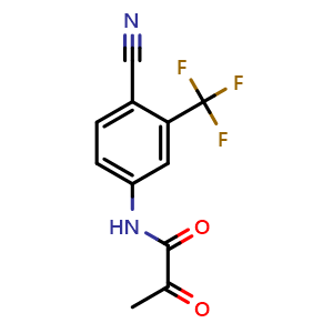 Chemical structure of N-[4-Cyano-3-(trifluoroMethyl)phenyl]-2-oxopropanaMide , CAS 87310-69-8, AChemBlock X216602