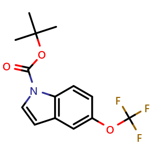 Chemical structure of N-Boc 5-trifluoromethoxy-indole , CAS 1325730-40-2, AChemBlock X216627