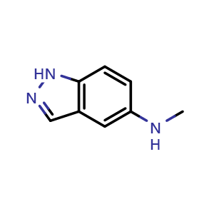 Chemical structure of N-methyl-1H-indazol-5-amine , CAS 478827-05-3, AChemBlock X216643