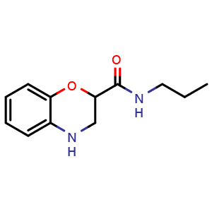 Chemical structure of N-propyl-3,4-dihydro-2H-1,4-benzoxazine-2-carboxamide , CAS 22244-18-4, AChemBlock X216653