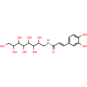 Chemical structure of N-trans-caffeoyloctopamine , CAS 1378868-10-0, AChemBlock X216656