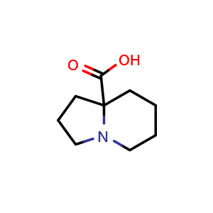 Chemical structure of octahydroindolizine-8a-carboxylic acid , CAS 1499634-72-8, AChemBlock X216681