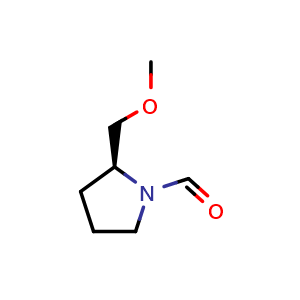 Chemical structure of s-2- (methoxymethyl) -1-pyrrolidine formaldehyde , CAS 63126-45-4, AChemBlock X216697