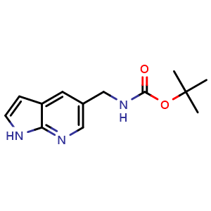 Chemical structure of tert-Butyl ((1H-pyrrolo[2,3-b]pyridin-5-yl)methyl)carbamate , CAS 900514-09-2, AChemBlock X216706
