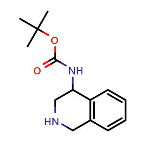 Chemical structure of tert-butyl (1,2,3,4-tetrahydroisoquinolin-4-yl)carbamate , CAS 1690454-39-7, AChemBlock X216711