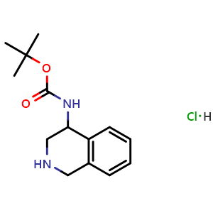 Chemical structure of tert-Butyl (1,2,3,4-tetrahydroisoquinolin-4-yl)carbamate hydrochloride , CAS 3026669-98-4, AChemBlock X216712