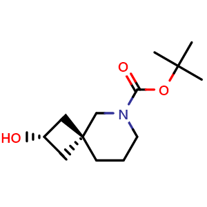 Chemical structure of tert-butyl (2R,4S)-2-hydroxy-6-azaspiro[3.5]nonane-6-carboxylate , CAS 2940868-88-0, AChemBlock X216728
