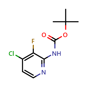 Chemical structure of tert-butyl (4-chloro-3-fluoropyridin-2-yl)carbamate , CAS 1844896-22-5, AChemBlock X216746